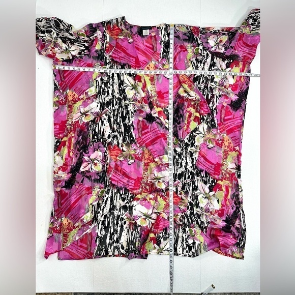 Ulla Popken two piece kimono and tank set floral multicolor size 32/34 - Picture 8 of 12